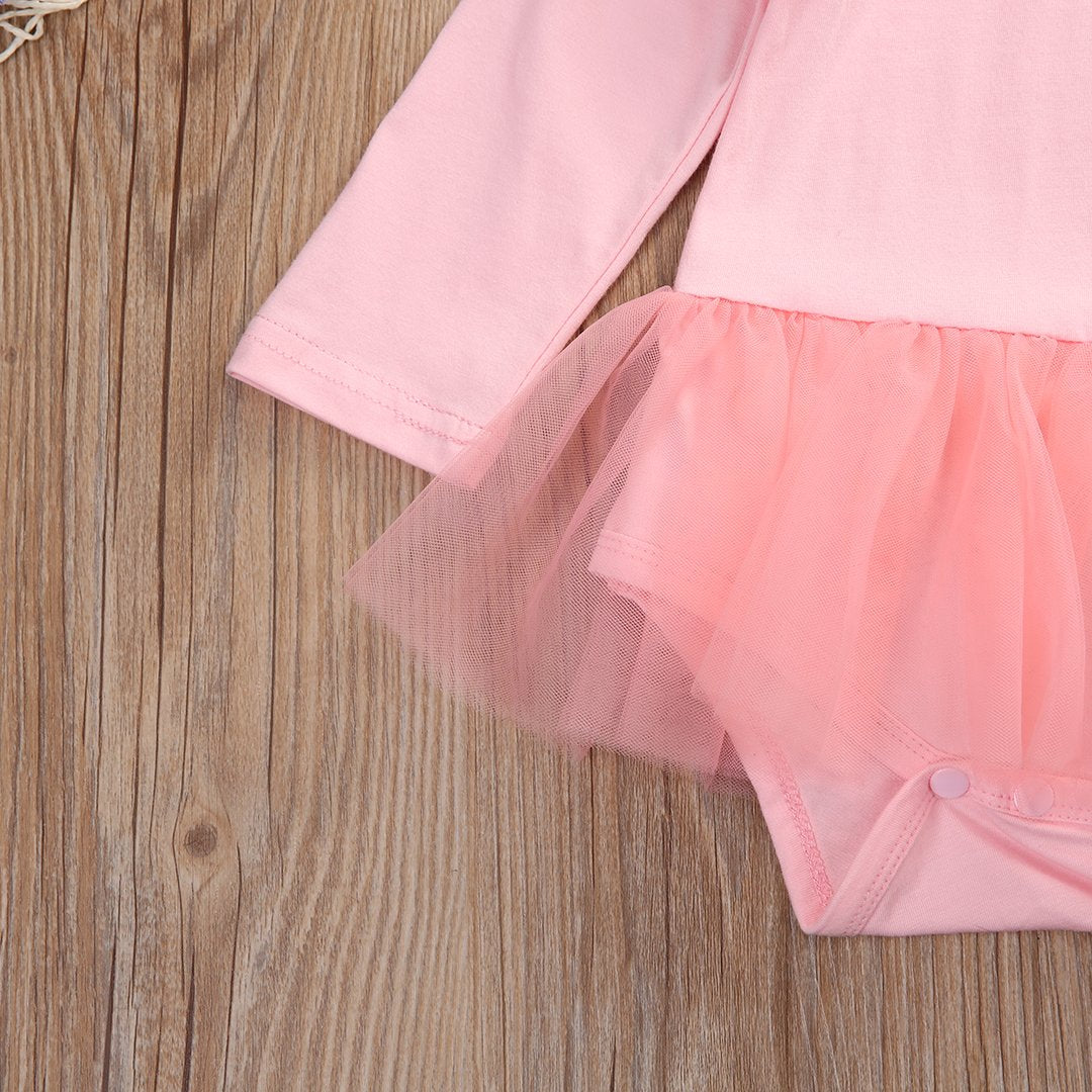 Cute Baby Girl Lace Romper Fly Long Sleeve Cotton Tutu Skirted Jumpsuit Outfit Princess Sunsuit
